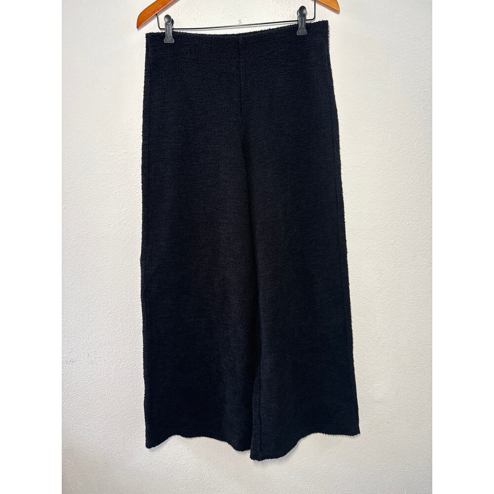 Zara Textured Wide Leg Black Pants Womens Size Medium